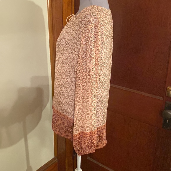 🌹NWOT Rose and olive Sheer brown, tan And Rust top size L🌹 - Picture 5 of 7